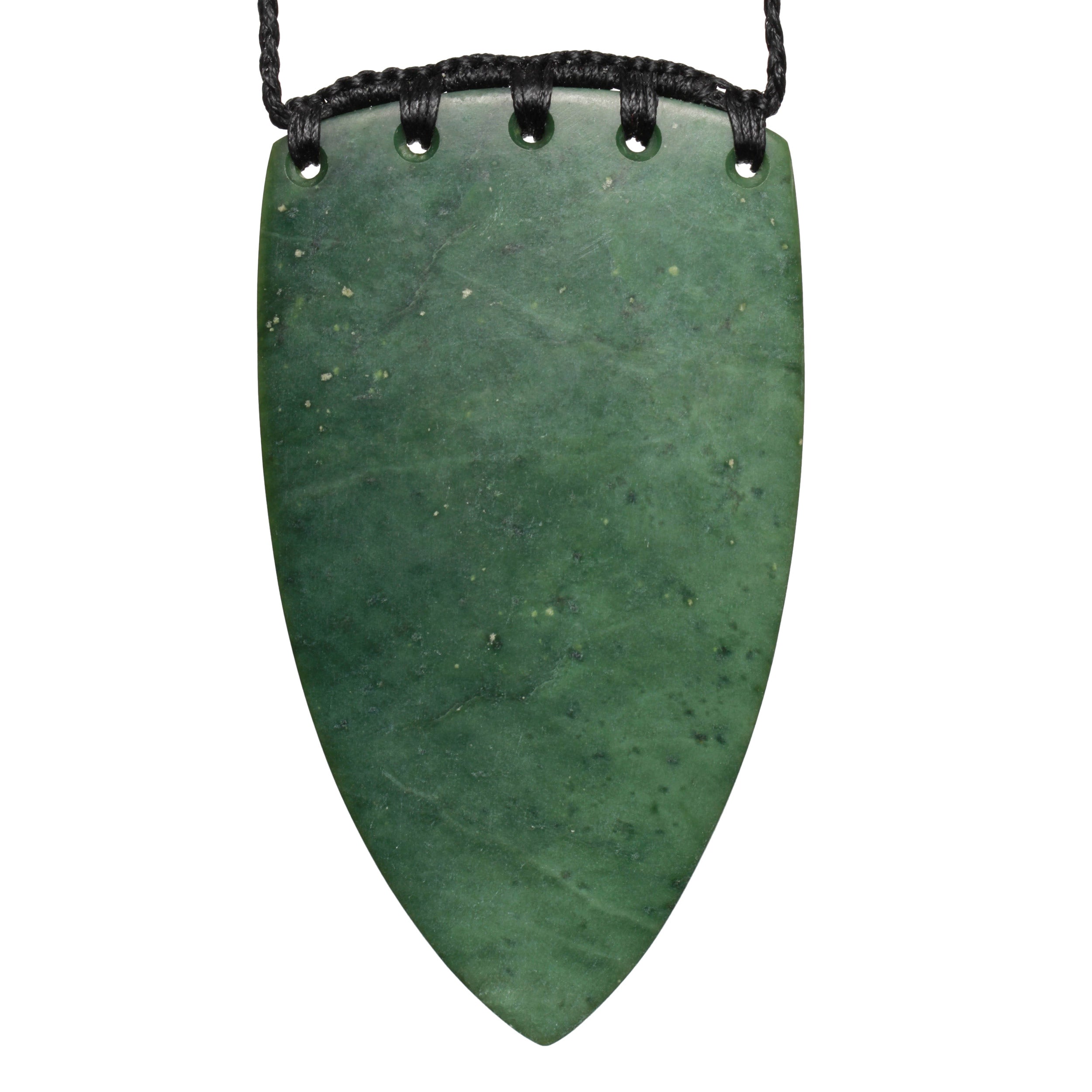 New Zealand Pounamu Large Shield Pendant