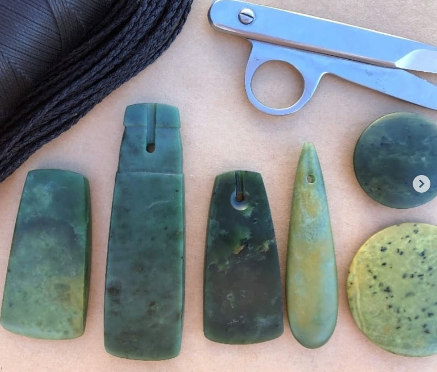 Pounamu Necklaces by Tim Steel in production 