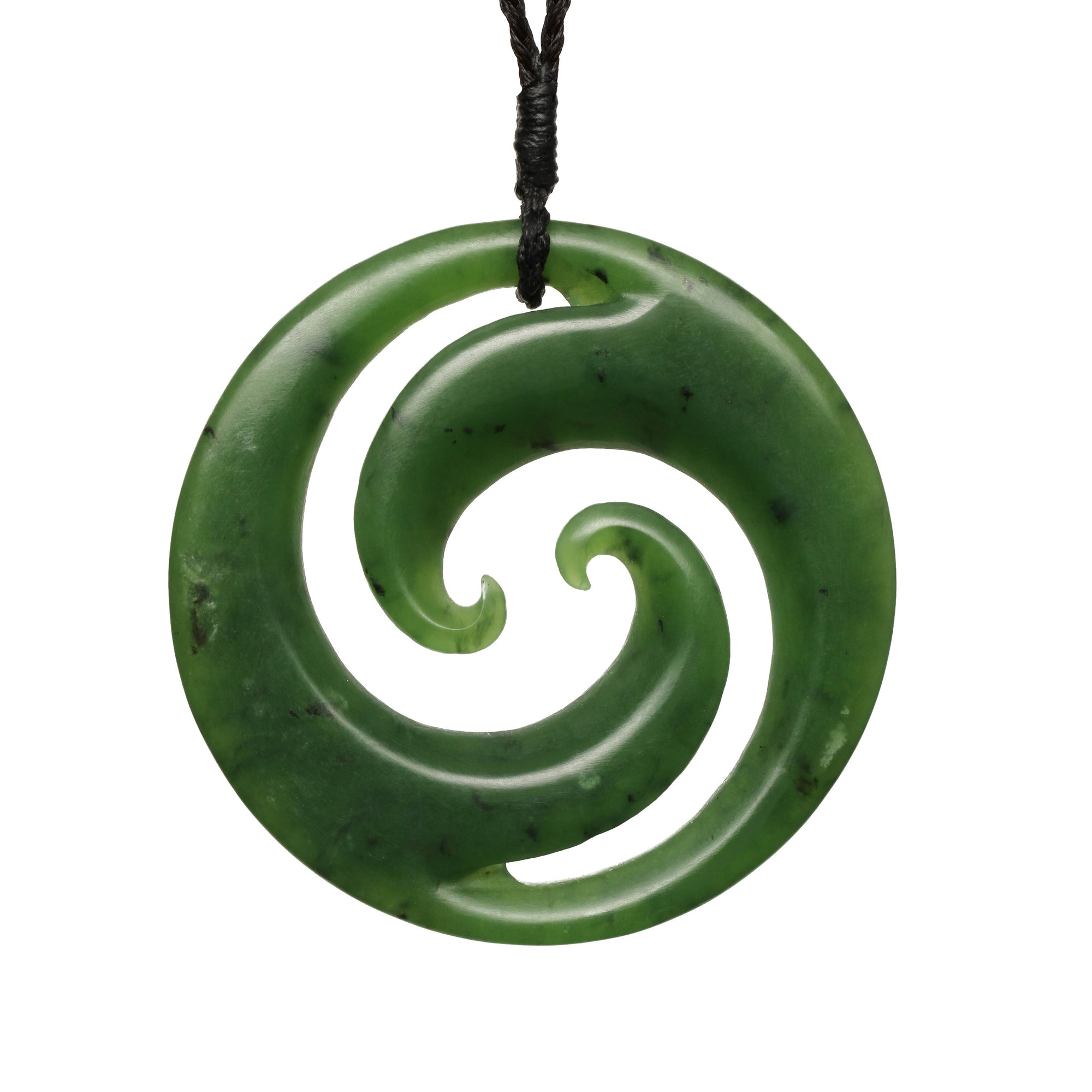 New Zealand Pounamu Large Closed Double Koru | Mountain Jade NZ