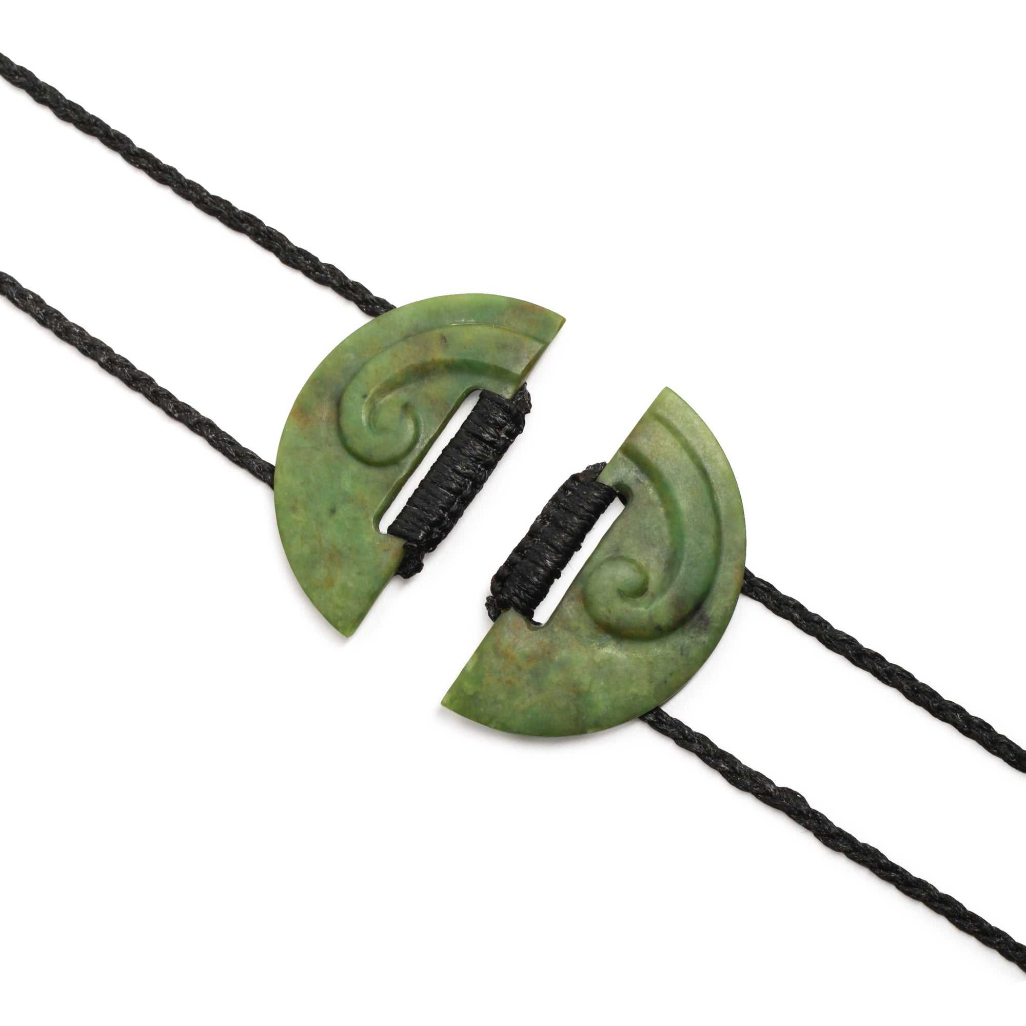 New Zealand Greenstone Circle of Life Set with Koru Detail | Mountain Jade  NZ