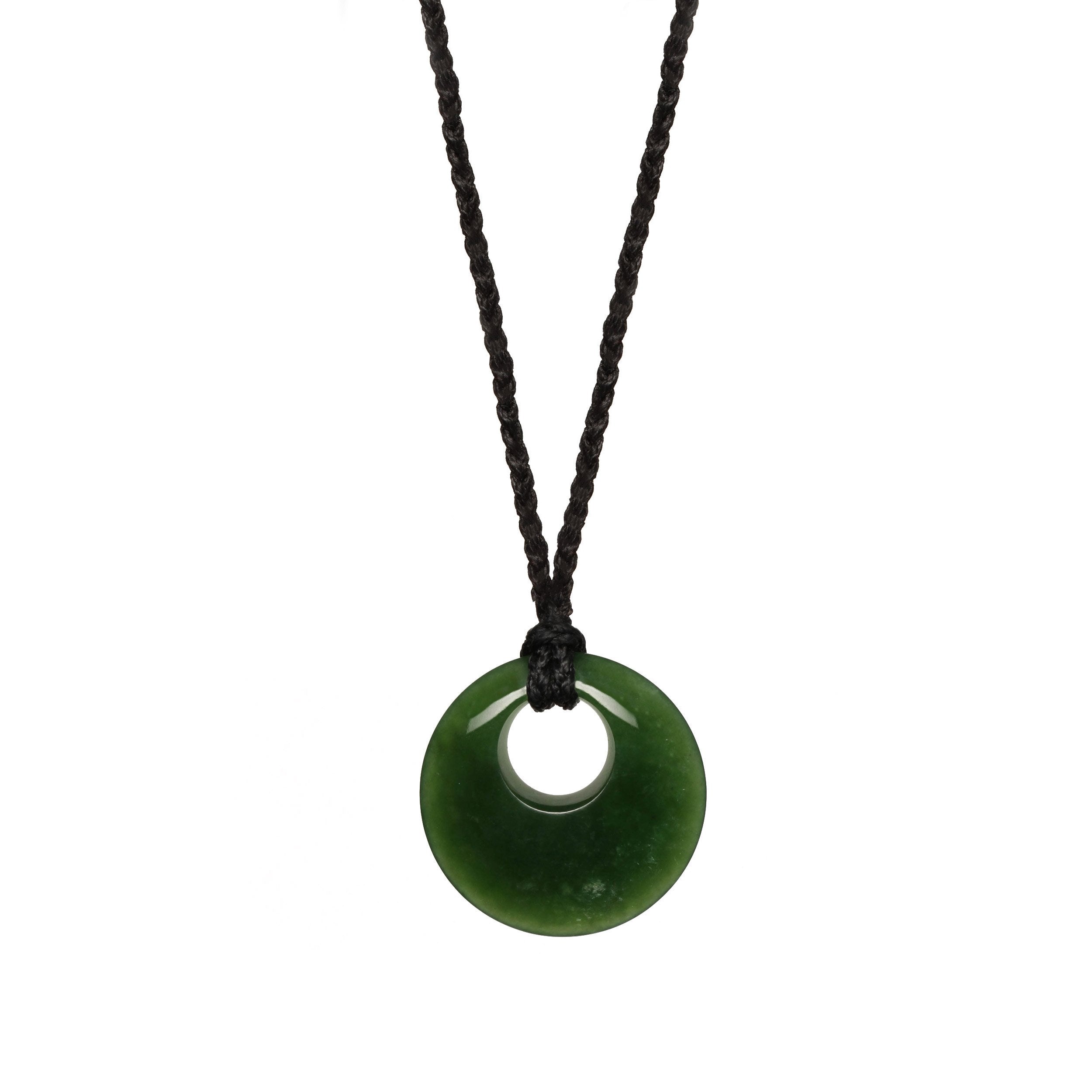 New Zealand Greenstone Disc Pendant | Mountain Jade NZ