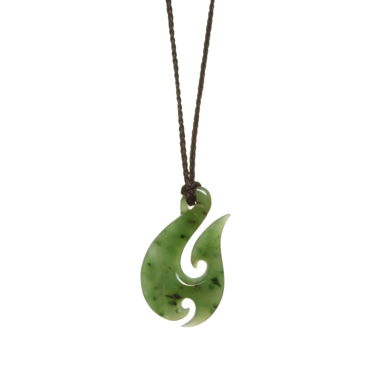 Canadian Jade Koru Fish Hook Necklace