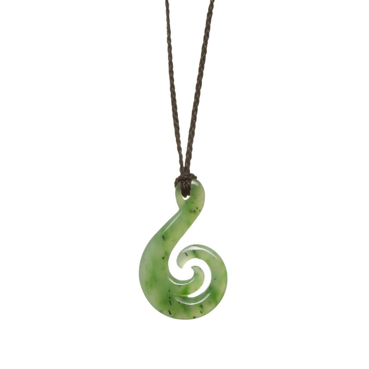 Canadian Jade Koru Fish Hook Necklace