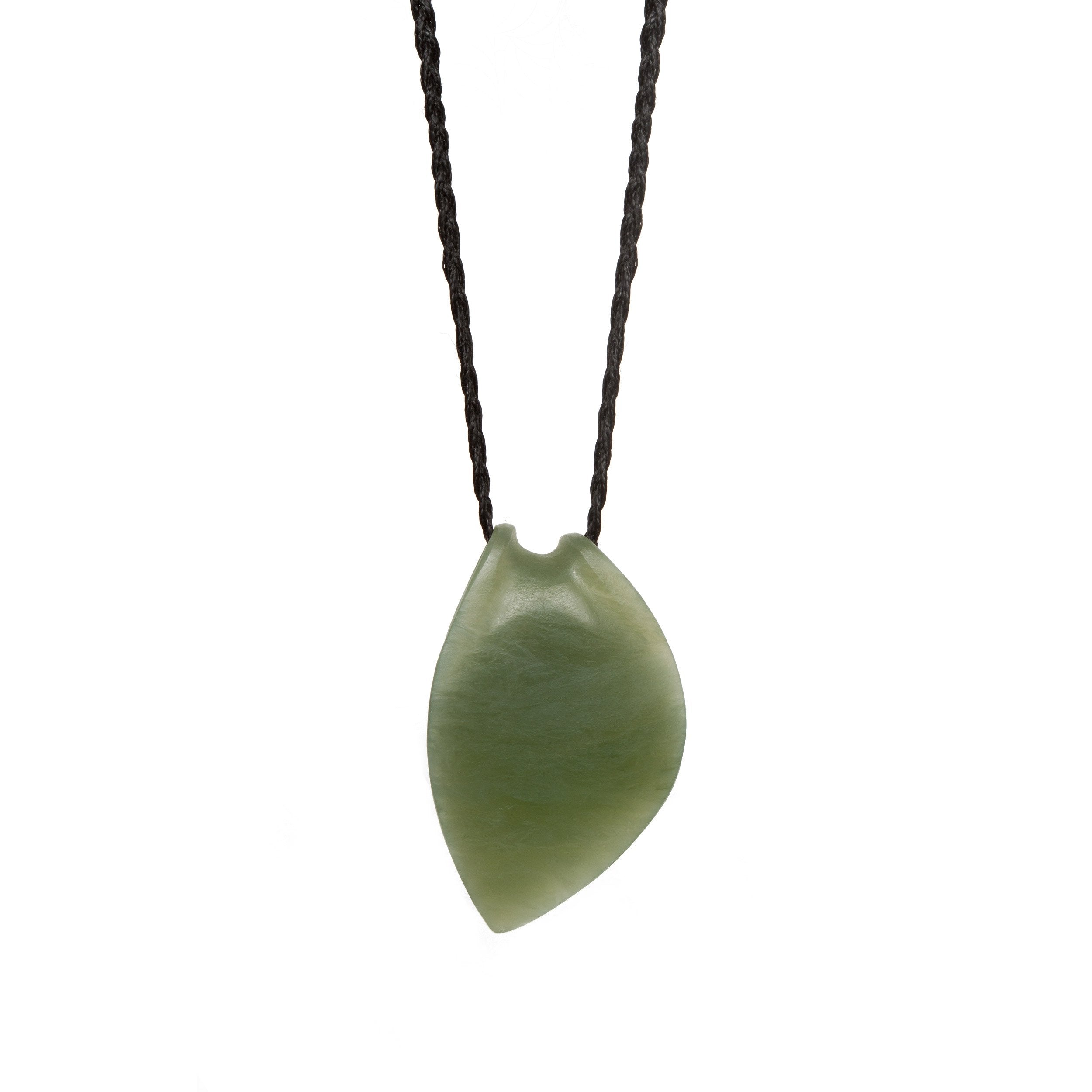 New Zealand Pounamu Leaf Pendant