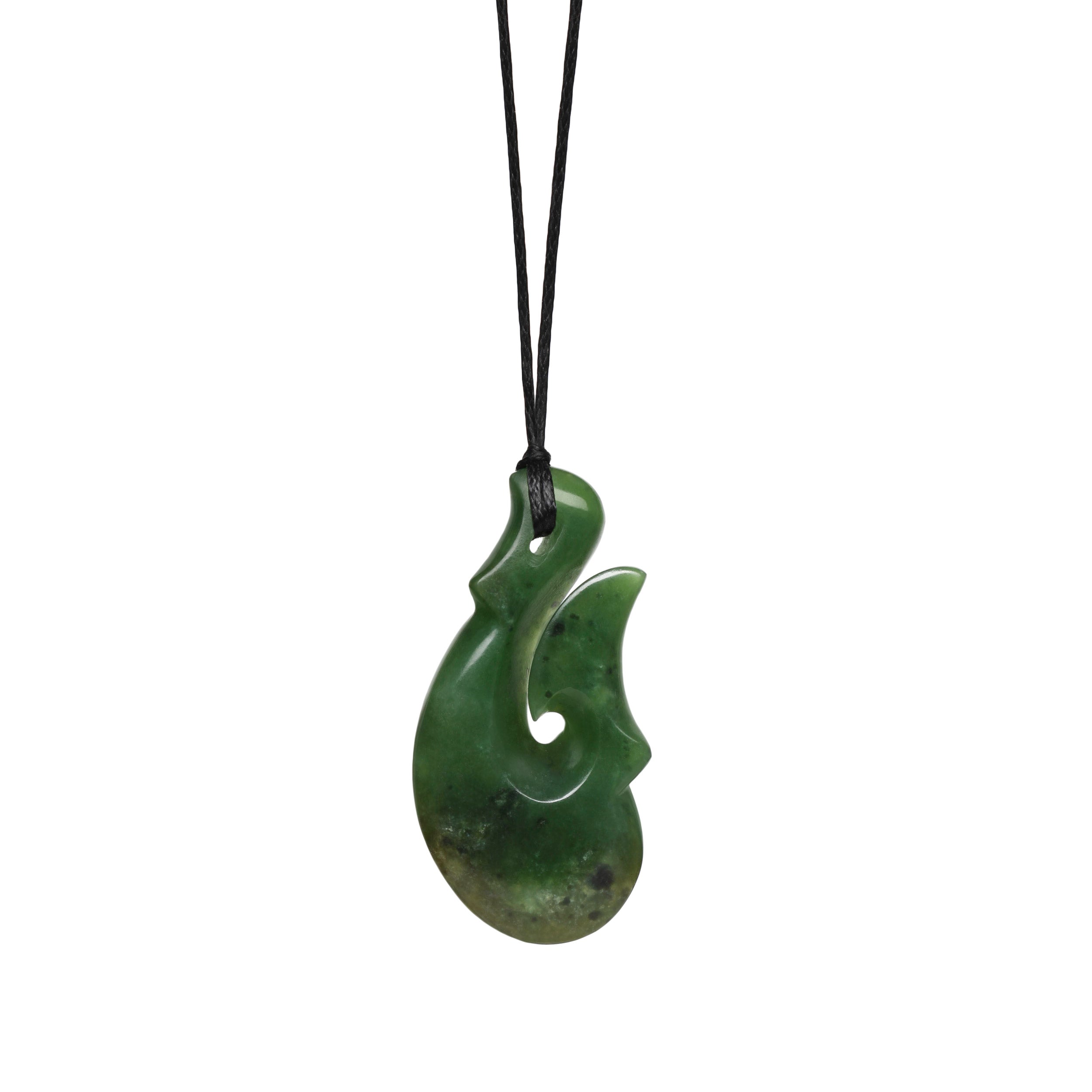 New Zealand Pounamu Elongated Hook