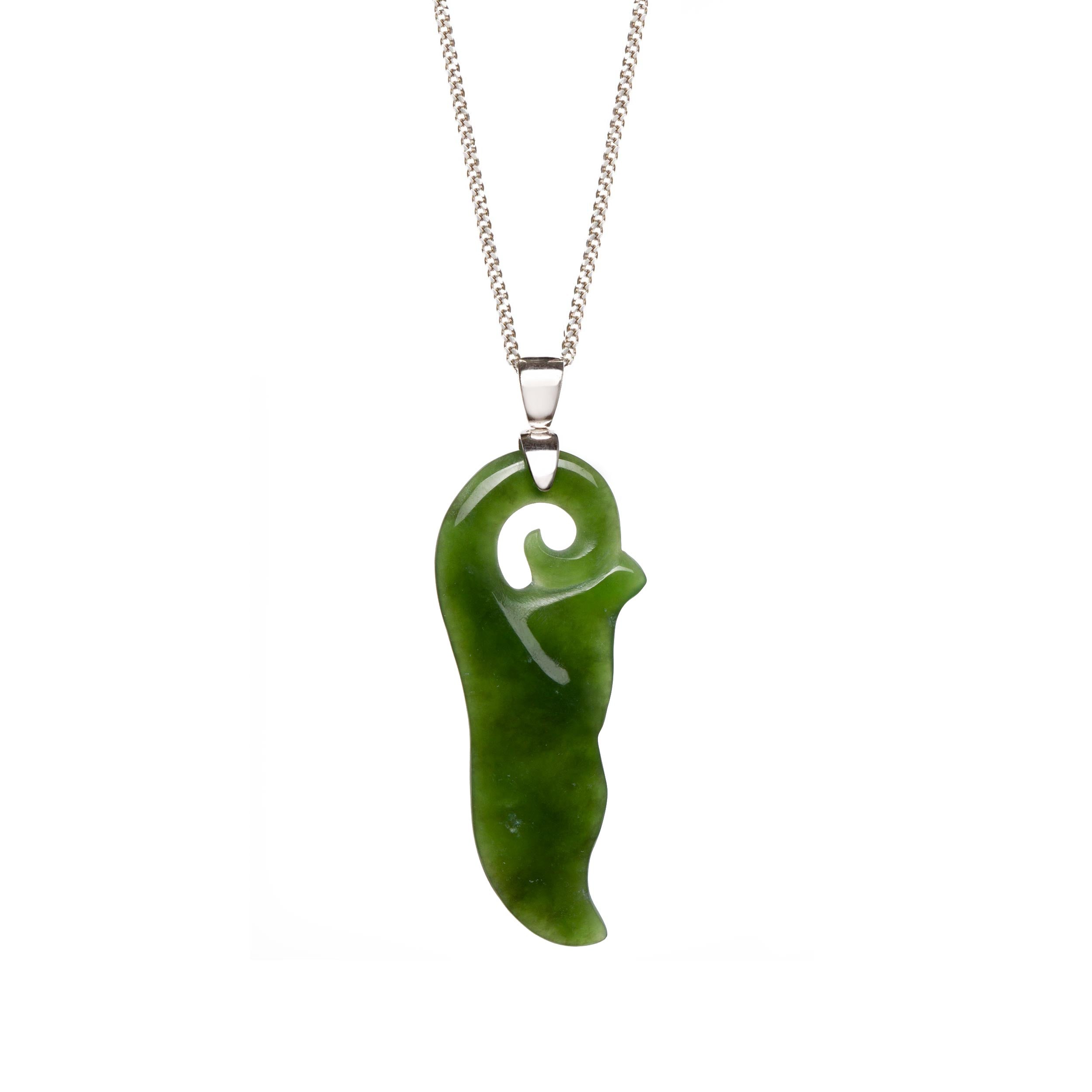 New Zealand Pounamu Whaletail on Silver Bale