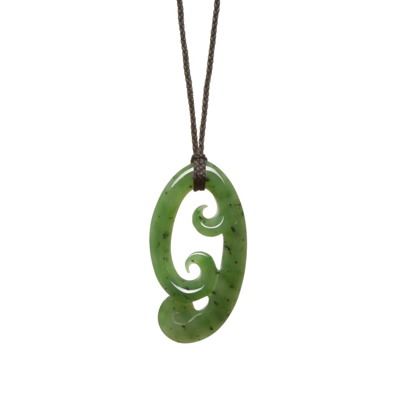 Chinese Jade Triple Koru Necklace