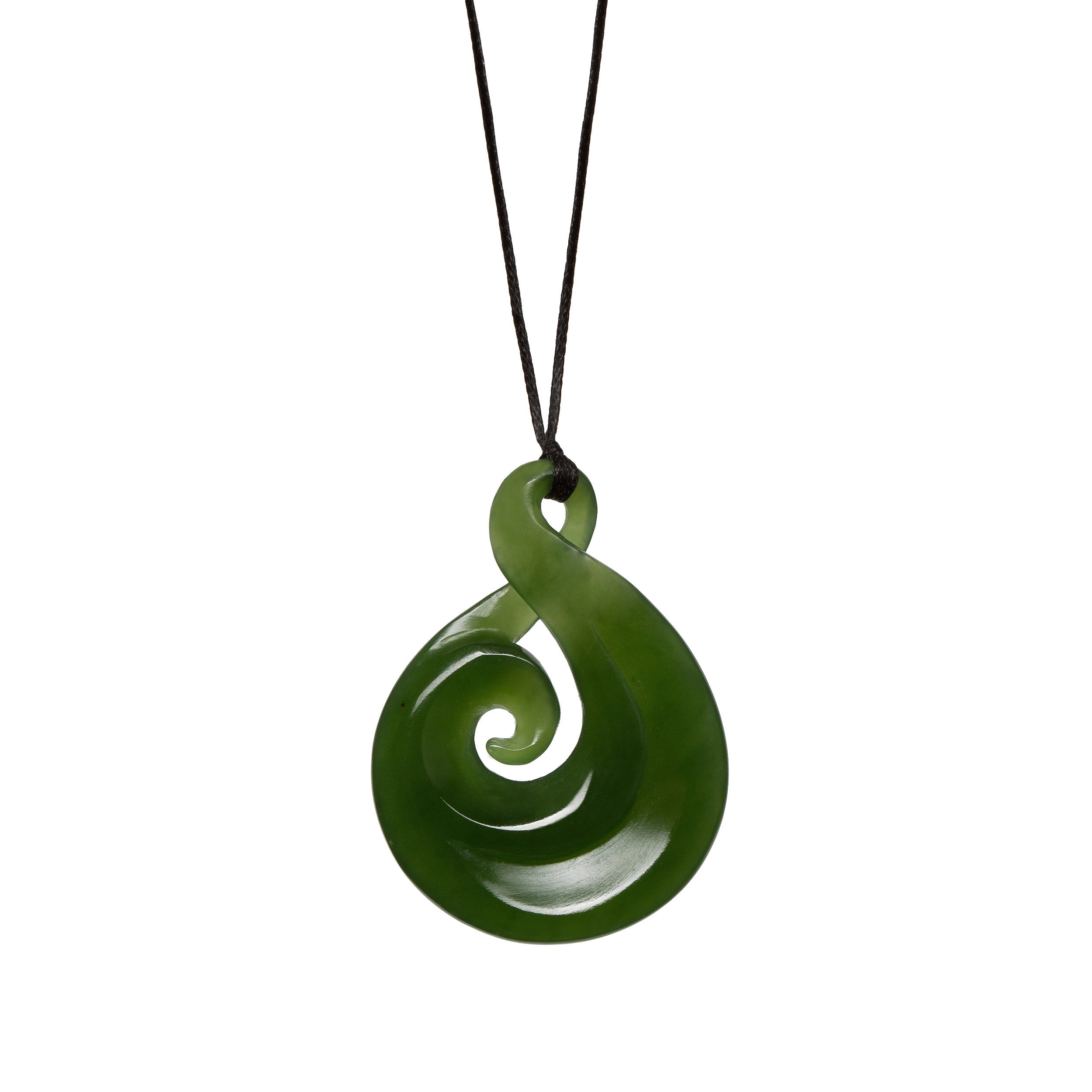 New Zealand Greenstone Koru Twist Necklace | Mountain Jade NZ