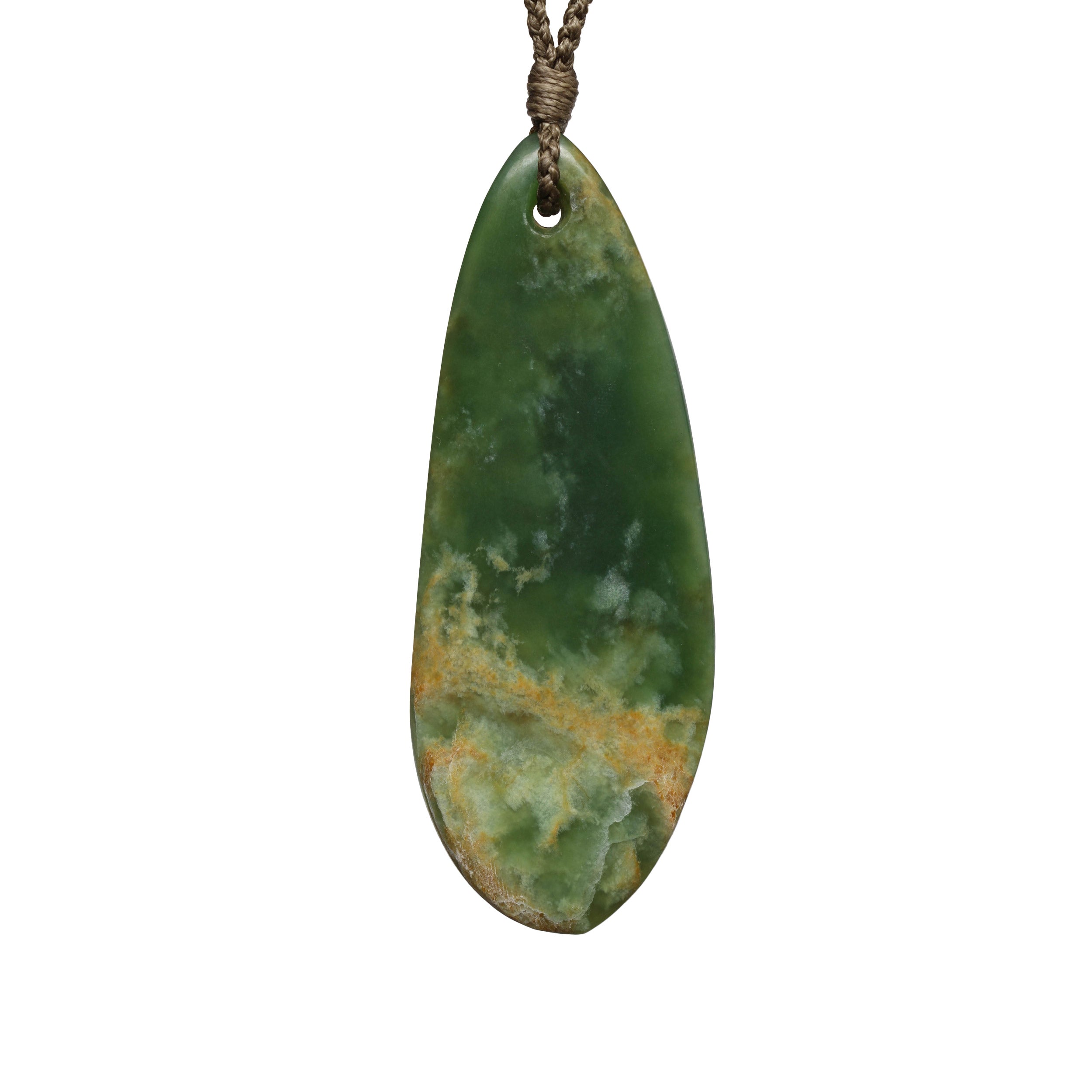 New Zealand Flower Jade Freeform Pendant