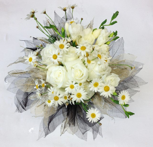 Gathered Country Style Wedding Bouquet Gails Floral Studio