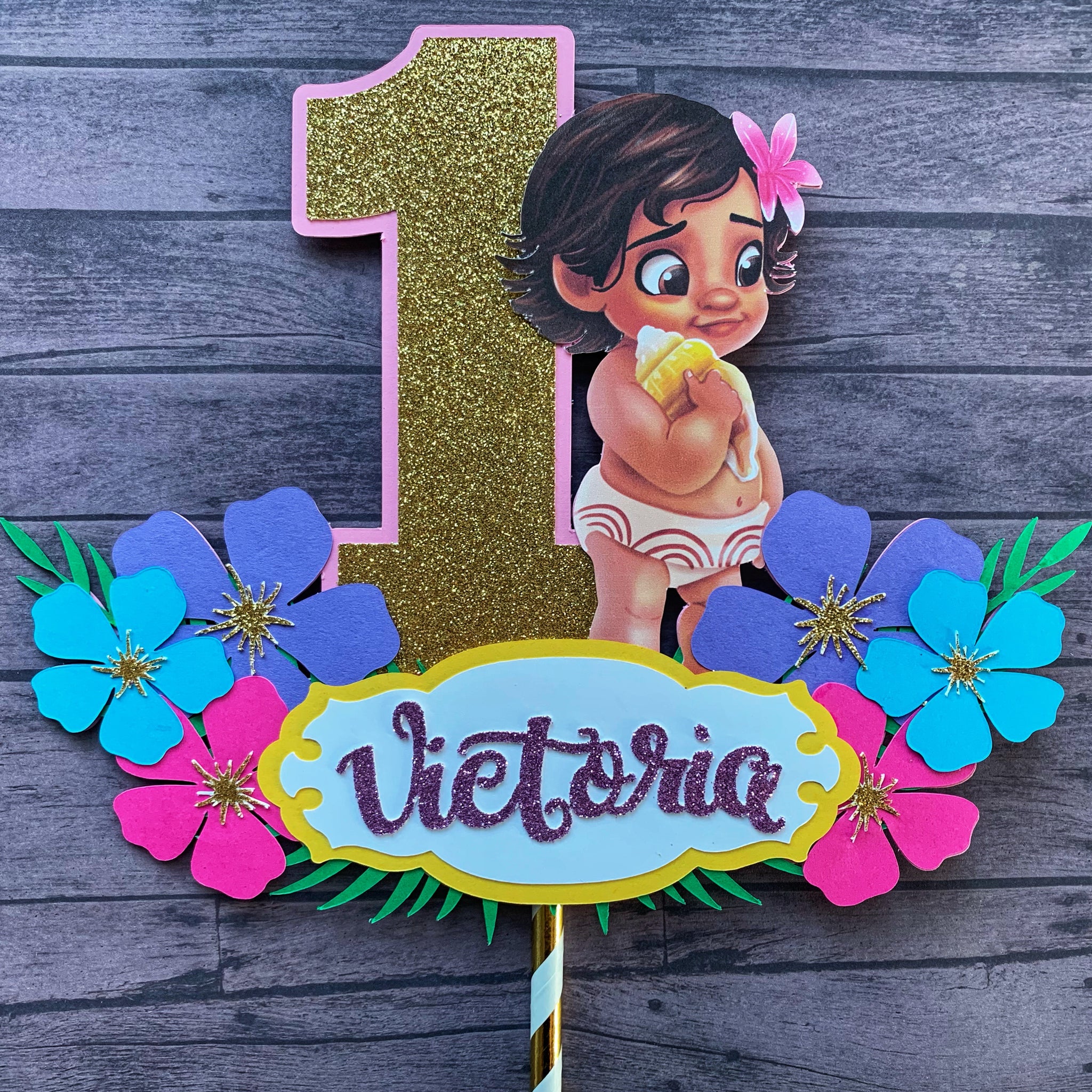 Home Furniture Diy Moana Baby Cake Topper Party Supplies