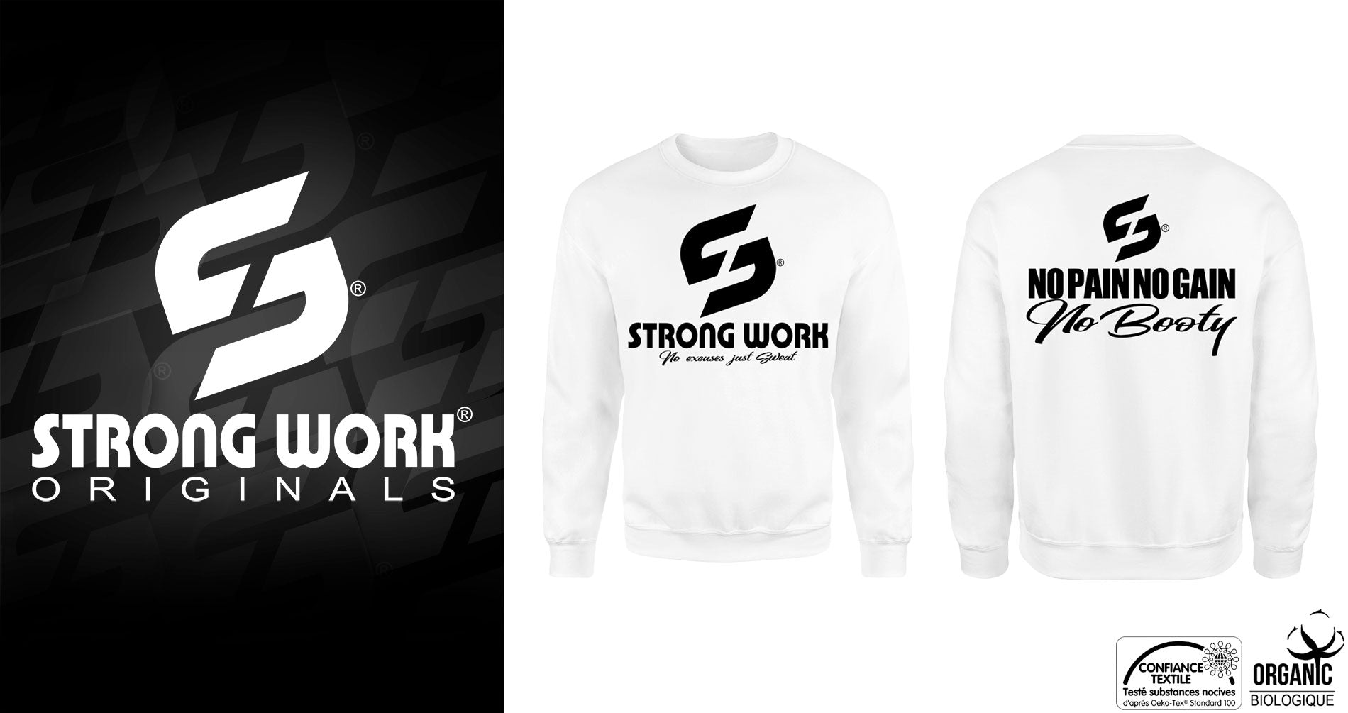 Sweat-Shirt Strong Work No Pain No Gain No Booty pour Femme