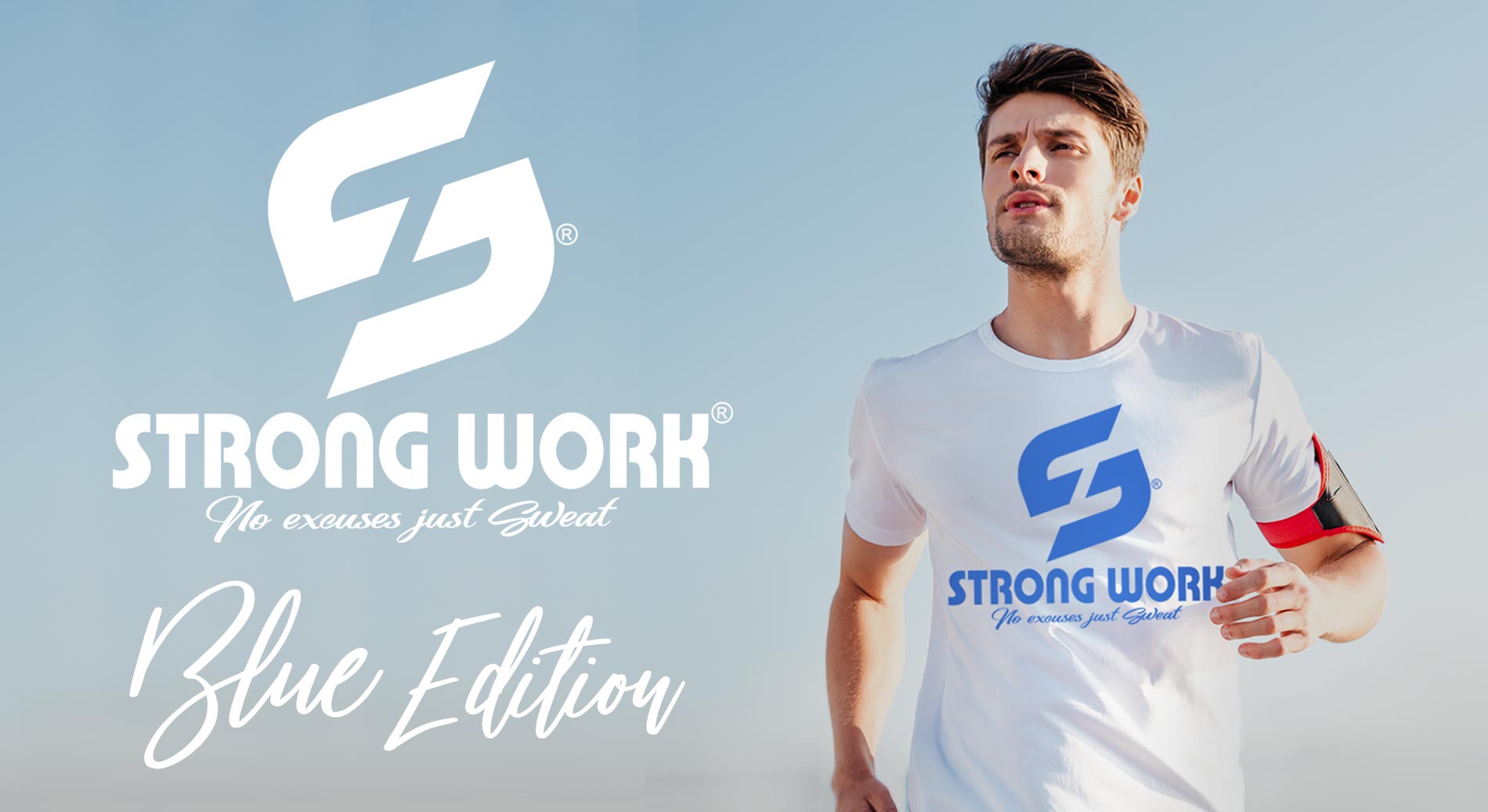 T-SHIRT STRONG WORK ORIGINALS BLUE EDITION POUR HOMME