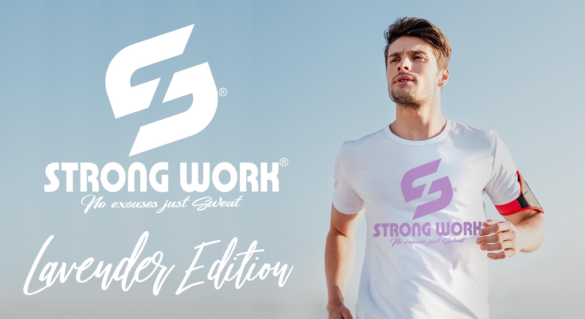 T-SHIRT EN COTON BIO STRONG WORK ORIGINALS LAVENDER EDITION POUR HOMME