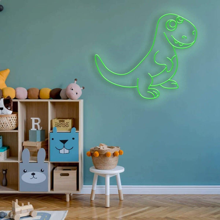 dinosaur neon sign