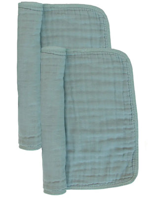 Steel Cloud Muslin 2Pk Burp Cloth - Charlotte West Baby - Muslin Burp Cloths