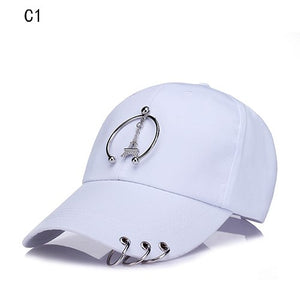 Hot Selling Big bang Fashion KPOP Iron Ring Ball Hats Adjustable Baseball Cap Retro classic baseball cap