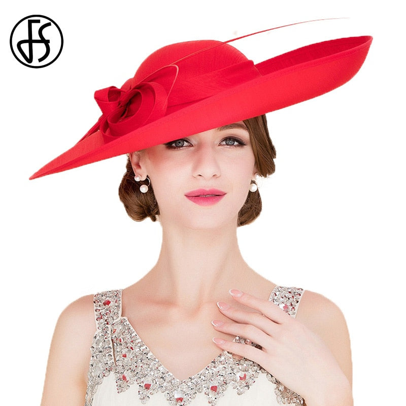 red wedding hats and fascinators