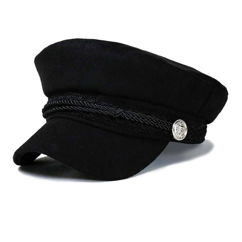 black military peaked cap