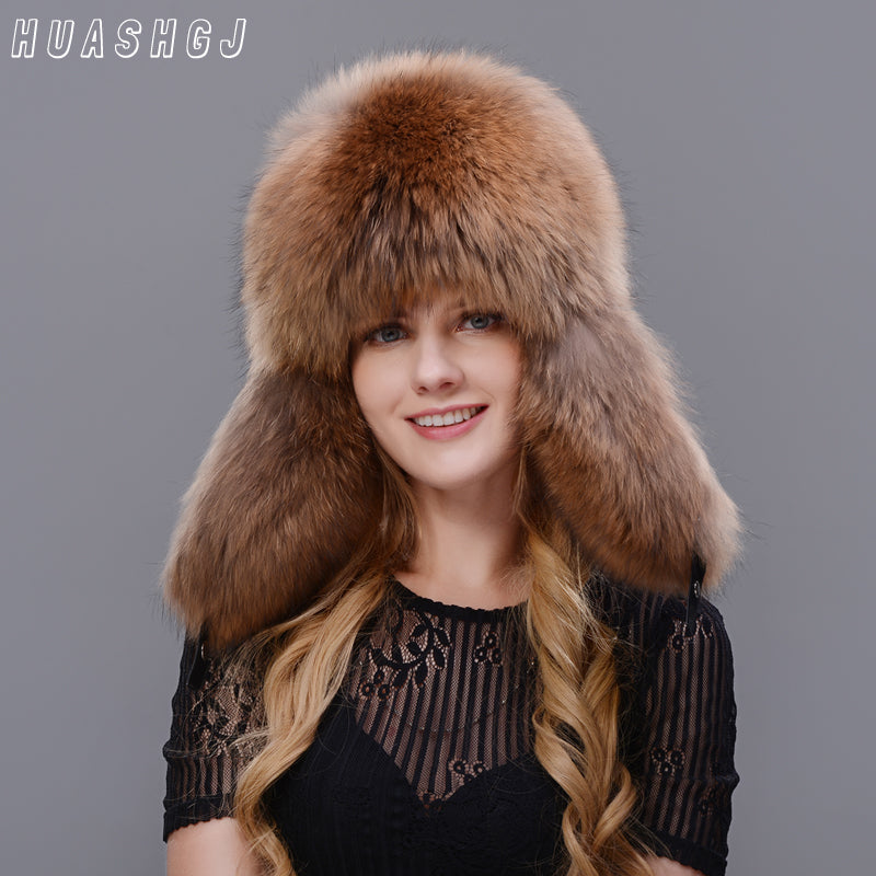 grey fur hat