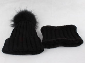 girls black fur hat