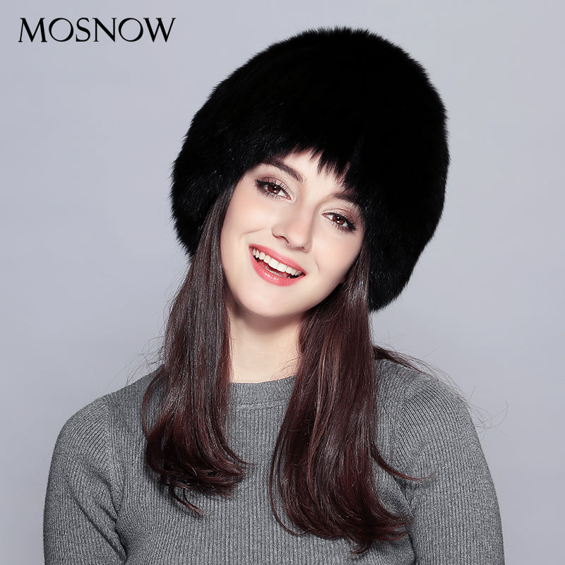 black fur winter hat