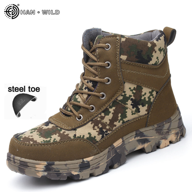 camo steel toe boots