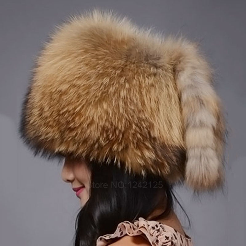 orange fur hat