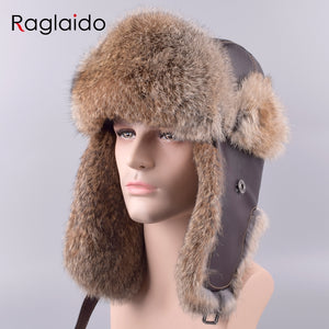 mens aviator hat fur