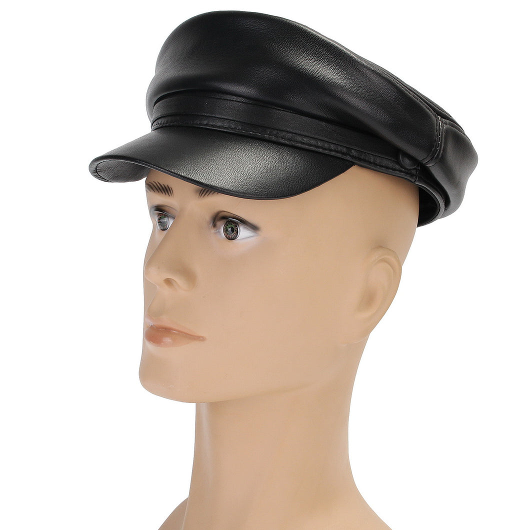 military cap leather