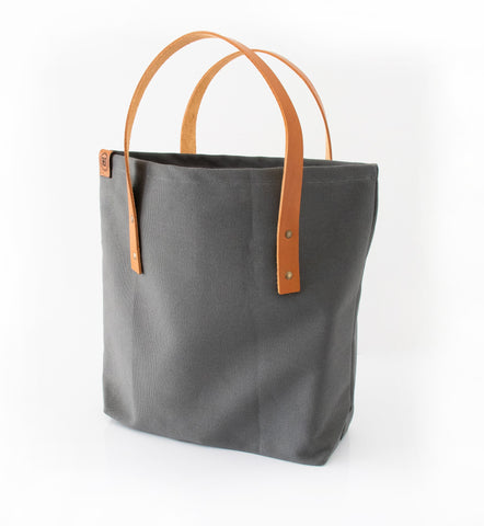 Leather & Canvas Shopping Bag