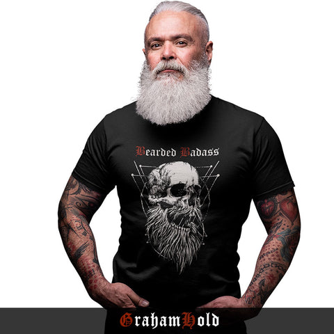 T-SHIRT BARBU BEARDED BADASS NOIR GRAHAMHOLD