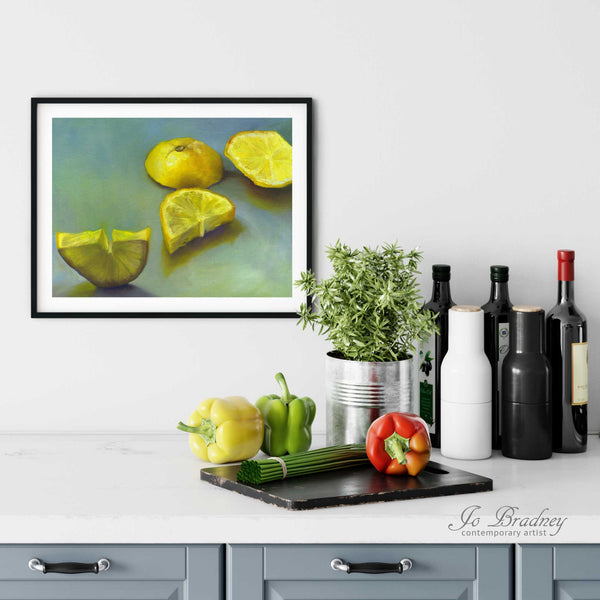 Zest - Lemon Painting Art Print fruit still life kitchen art for walls ...