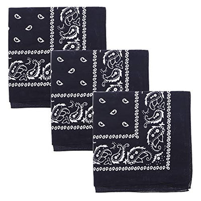 Black Paisley Bandanas - Case - 50 Dozen 18x18