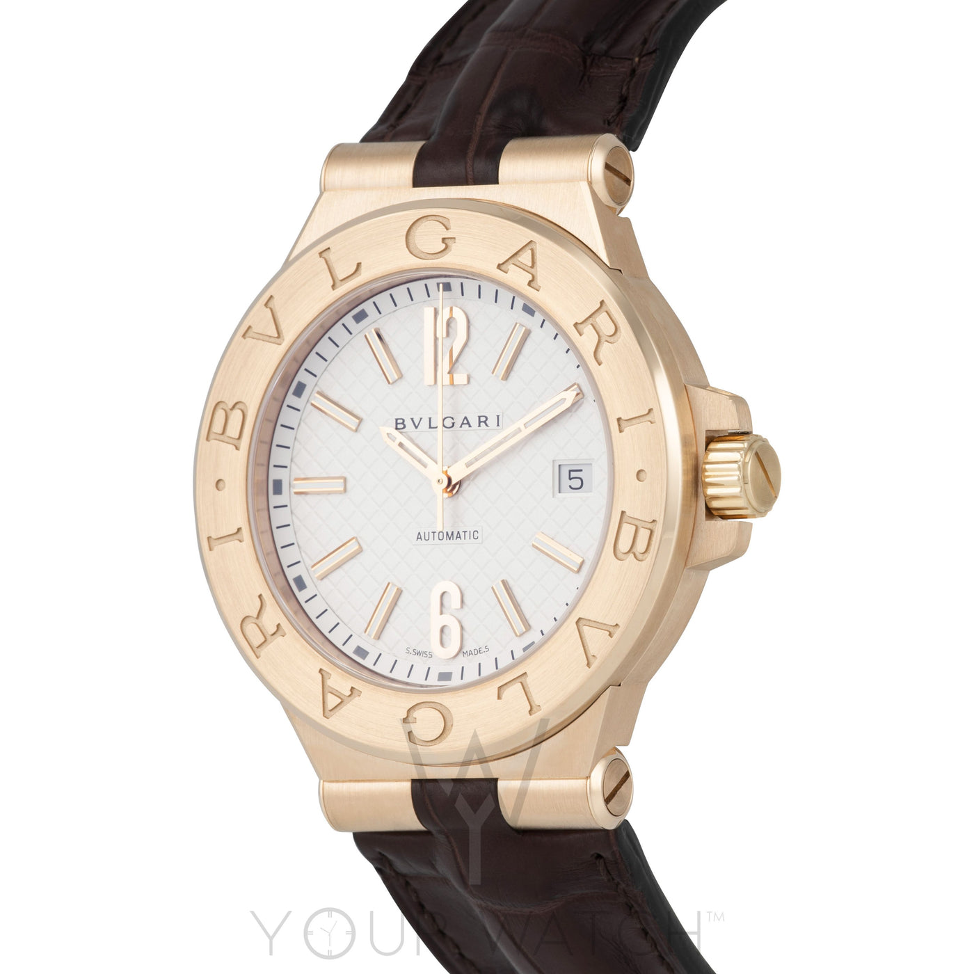 bvlgari diagono leather strap