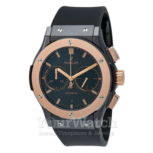 Hublot Classic Fusion Chronograph King Gold Racing Grey Dial Rose Gold  Bezel Leather Strap 45mm 521.OX.7081.LR - BRAND NEW