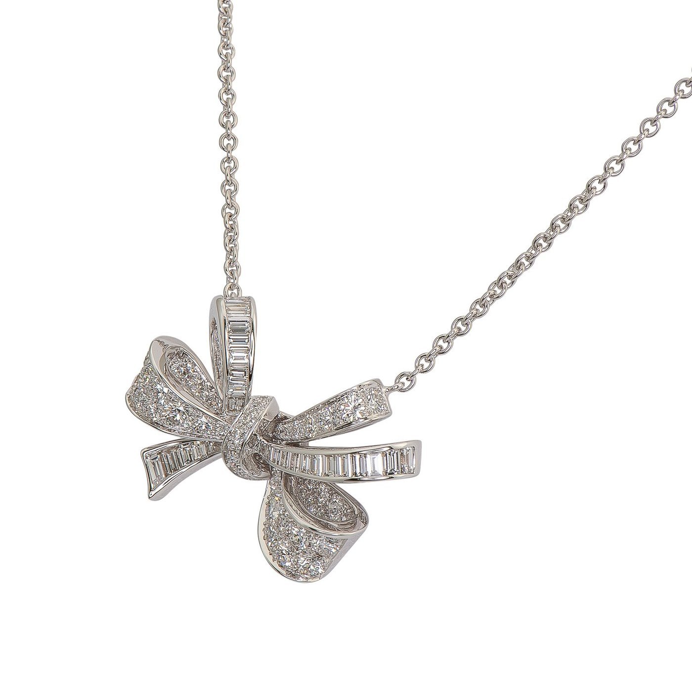 diamond bow pendant