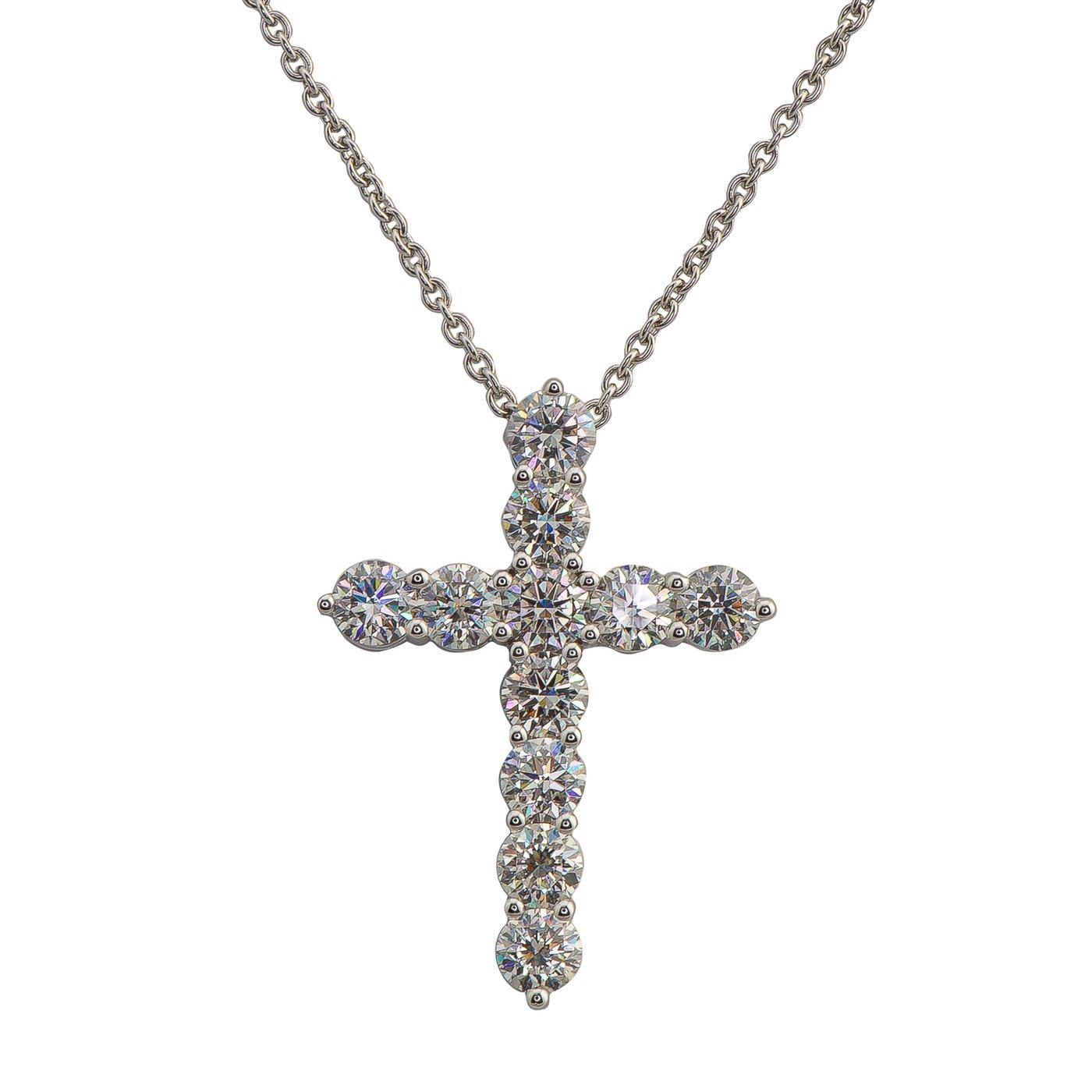 Graff Large Round Diamond Cross Pendant On a Chain - Your Watch LLC