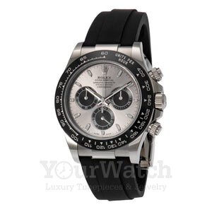 white gold daytona rubber strap