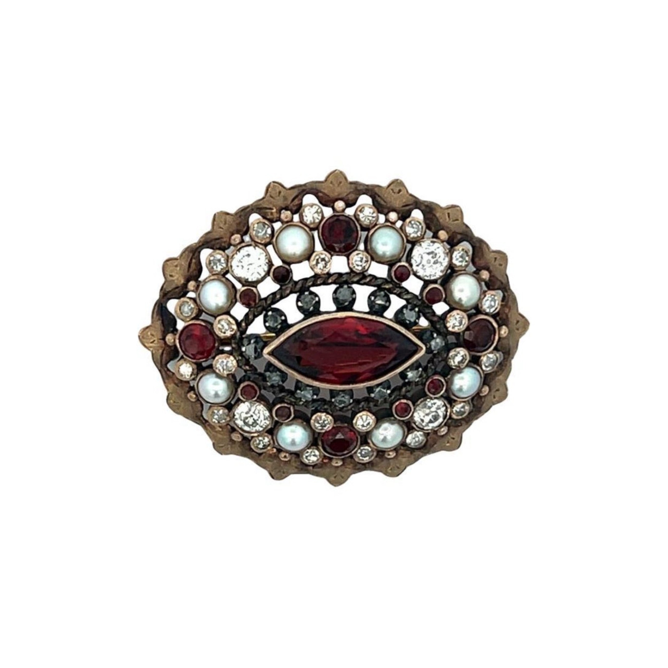 Product image for Antique Garnet & Pearl Brooch