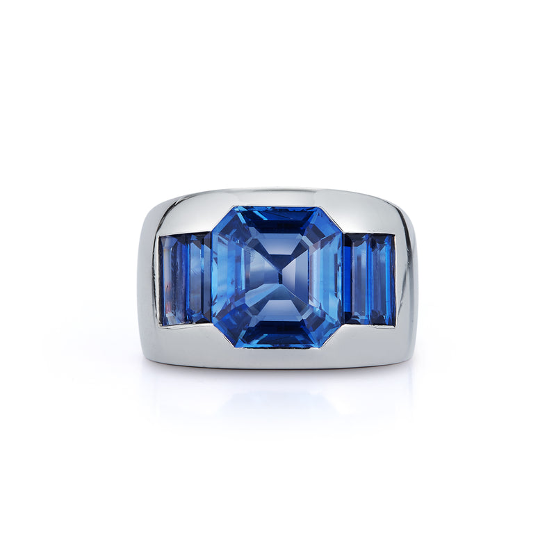 Men's Bvlgari Blue Sapphire Three Stone Men's Ring – Joseph Saidian & Sons