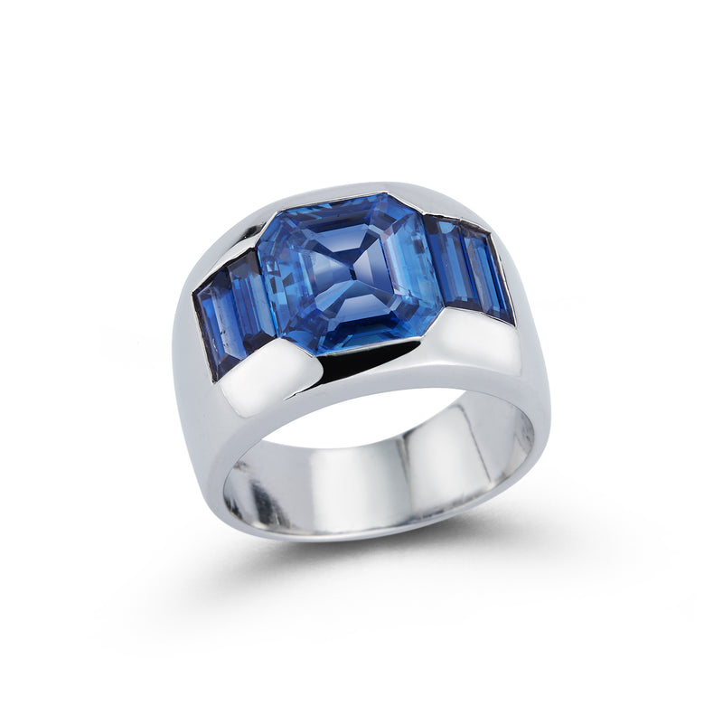 Men's Bvlgari Blue Sapphire Three Stone Men's Ring – Joseph Saidian & Sons