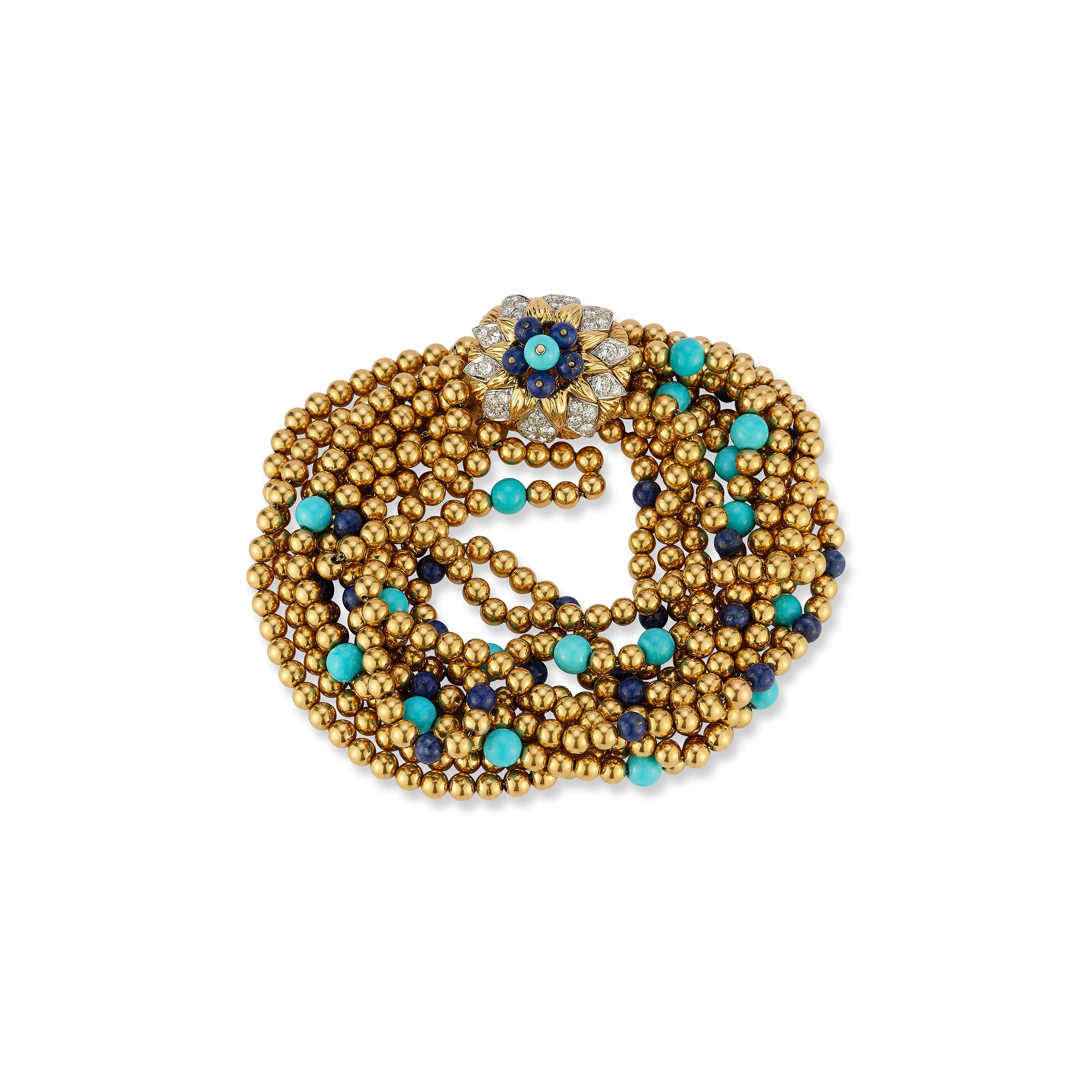 Van Cleef & Arpels Lapis Lazuli & Turquoise Torsade Bracelet