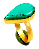 Natural Turquoise Ring Adjustable Size - FabArtisan