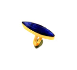 Natural Blue Sapphire Large Statement Ring Adjustable - FabArtisan
