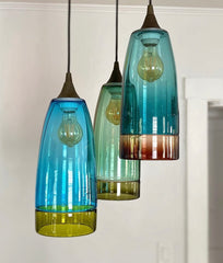 beautiful glass jewel coloured pendant lights