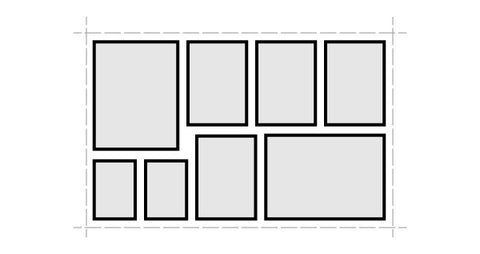 Gallery wall layout symmetrical grid
