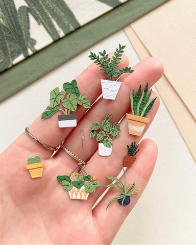 miniature plants made of paper craft