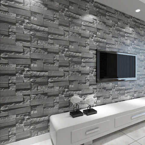 Modern Grey Brick 3d Wallpaper