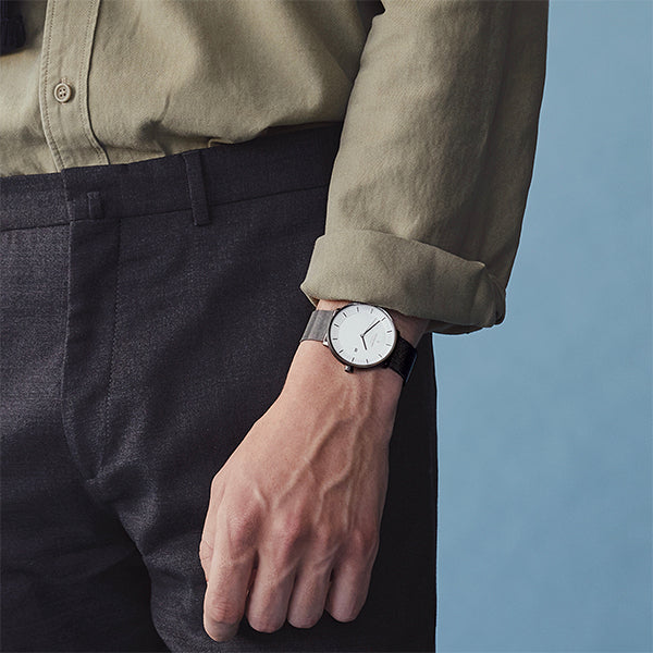 楽天カード分割】 ノードグリーン nordgreen メンズ 腕時計 Philosopher 40mm シルバー ホワイト フェイス レザーベルト  エコパッケージ